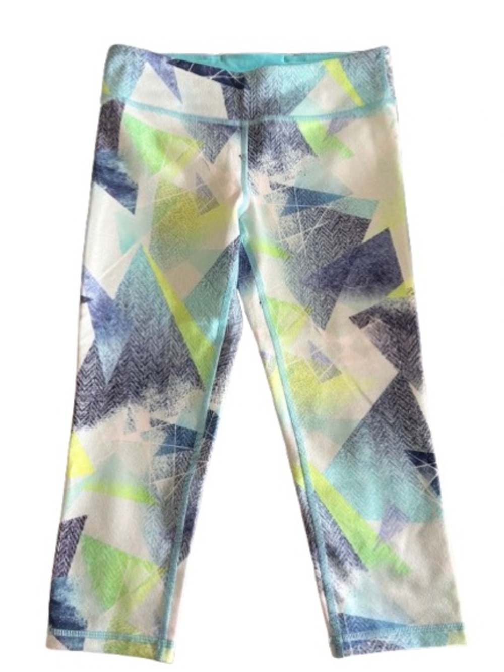 Ivivva Girls' Geometric Capri Leggings - Blue, Green, Yellow